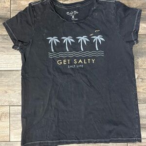 Salt Life Dark Gray 'Get Salty' Palm Graphic Tee